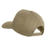 USS Coral Sea CV 43 Blue Patched Solid Cotton Twill 5 Panel Prostyle Snap Cap - Khaki OSFM