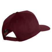 USS Coral Sea CV 43 Blue Patched Solid Cotton Twill 5 Panel Prostyle Snap Cap - Maroon OSFM