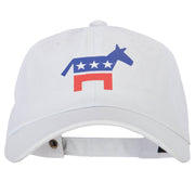 Democratic Donkey Symbol Heat Transfer Unstructured Cotton Twill Washed Cap