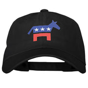 Democratic Donkey Symbol Heat Transfer Unstructured Cotton Twill Washed Cap