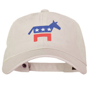 Democratic Donkey Symbol Heat Transfer Unstructured Cotton Twill Washed Cap