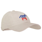 Democratic Donkey Symbol Heat Transfer Unstructured Cotton Twill Washed Cap