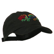 Outlined Dragon Embroidered Washed Cap