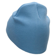 Square Fish Embroidered 8 inch Acrylic Short Blank Beanie - Lt-Blue OSFM