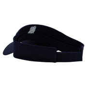 Playing Tennis Embroidered Cotton Twill Sun Visor - Navy OSFM