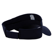 Playing Tennis Embroidered Cotton Twill Sun Visor - Navy OSFM