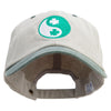 Yin Yang Clover Embroidered Pigment Dyed Wash Cap - Beige-Green OSFM