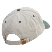 Yin Yang Clover Embroidered Pigment Dyed Wash Cap - Beige-Green OSFM