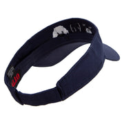 Cute Dogs Icon Embroidered Cotton Twill Sun Visor - Navy OSFM