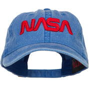 3D NASA Letter Logo Embroidered Washed Buckle Cap