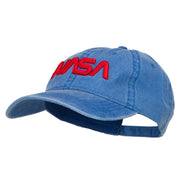 3D NASA Letter Logo Embroidered Washed Buckle Cap