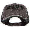 3D Navy Veteran Embroidered Vintage Frayed Cap