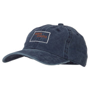 North Dakota with Map Outline Embroidered Washed Cotton Twill Cap