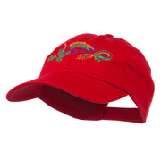 Outlined Dragon Embroidered Washed Cap