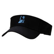 Playing Tennis Embroidered Cotton Twill Sun Visor - Black OSFM