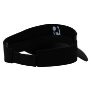 Playing Tennis Embroidered Cotton Twill Sun Visor - Black OSFM