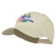 North Dakota Wild Prairie Rose Flower Embroidered Cap