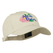 North Dakota Wild Prairie Rose Flower Embroidered Cap