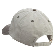 Yin Yang Clover Embroidered Pigment Dyed Wash Cap - Beige-Brown OSFM