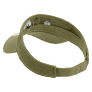 Cute Dogs Icon Embroidered Cotton Twill Sun Visor - Khaki OSFM