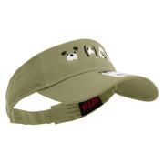 Cute Dogs Icon Embroidered Cotton Twill Sun Visor - Khaki OSFM