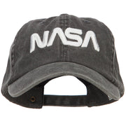 3D NASA Letter Logo Embroidered Washed Buckle Cap