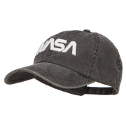 3D NASA Letter Logo Embroidered Washed Buckle Cap