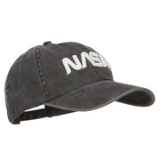 3D NASA Letter Logo Embroidered Washed Buckle Cap