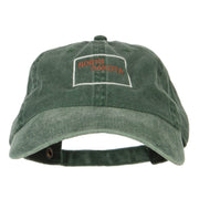 North Dakota with Map Outline Embroidered Washed Cotton Twill Cap