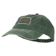 North Dakota with Map Outline Embroidered Washed Cotton Twill Cap