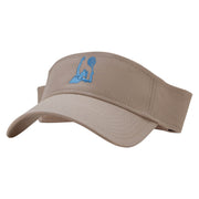 Playing Tennis Embroidered Cotton Twill Sun Visor - Khaki OSFM