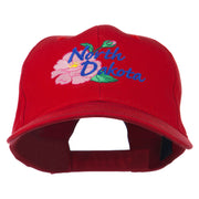 North Dakota Wild Prairie Rose Flower Embroidered Cap