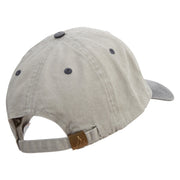 Yin Yang Clover Embroidered Pigment Dyed Wash Cap - Beige-Black OSFM