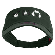 Cute Dogs Icon Embroidered Cotton Twill Sun Visor - Dk-Green OSFM