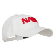 3D NASA Letter Logo Embroidered Washed Buckle Cap