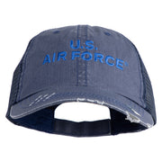 US Air Force Navy Letter Embroidered Low Profile Special Cotton Mesh Cap - Navy OSFM