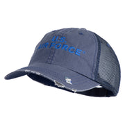 US Air Force Navy Letter Embroidered Low Profile Special Cotton Mesh Cap - Navy OSFM