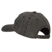 North Dakota with Map Outline Embroidered Washed Cotton Twill Cap