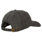 North Dakota with Map Outline Embroidered Washed Cotton Twill Cap