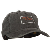 North Dakota with Map Outline Embroidered Washed Cotton Twill Cap