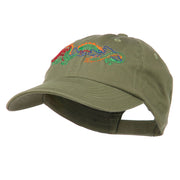 Outlined Dragon Embroidered Washed Cap