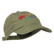 Outlined Dragon Embroidered Washed Cap