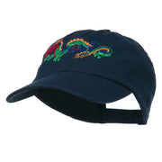 Outlined Dragon Embroidered Washed Cap