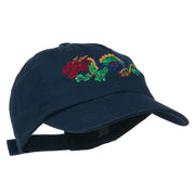 Outlined Dragon Embroidered Washed Cap