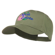 North Dakota Wild Prairie Rose Flower Embroidered Cap