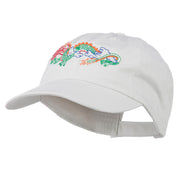 Outlined Dragon Embroidered Washed Cap