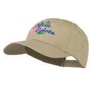 North Dakota Wild Prairie Rose Flower Embroidered Cap