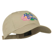 North Dakota Wild Prairie Rose Flower Embroidered Cap