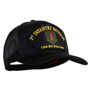 1st Infantry Division The Big Red One Patched Solid Cotton Twill Mesh Prostyle Cap - Black OSFM