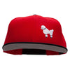 White 50's Poodle Embroidered Patched Wool Blend Pro Style 2 Tone Snapback - Black-Red OSFM